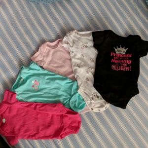 5 newborn babygirl onesies